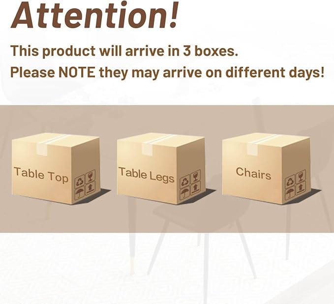 50'' Dining Table Set for 4, Dining Room Sets for 4, Sintered Stone Dining Table Chairs Set of 4, Easy to Assemble，Suitable for Small Spaces