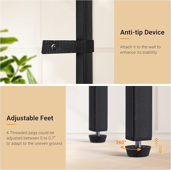 ELYKEN 5.9" Narrow Console Sofa Table with Power Outlets, Total 39.4” Long Behind Couch Table with Charge Station and 5.9’ Extension Cord for Living Room, 5.9" D x 39.4”W x 29.5”H, Black