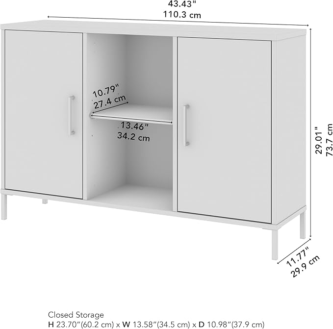 Bush Home Essence Accent Cabinet with Doors, Living Room Furniture, Essence Collection, Black Stipple