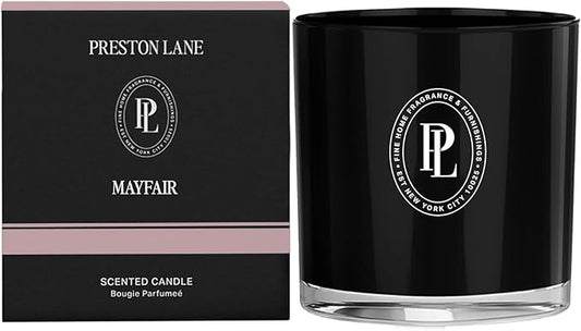 Preston Lane Luxury 2-Wick Scented Candle, Mayfair, 7.5 oz Hand-Poured in USA | Long Burn Time (20-30 Hrs), Vegan Soy Wax Blend, Decorative Glass Vessel, Fine Italian Fragrance