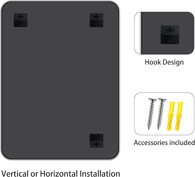 FORBATH 40x48 Inch Silver Bathroom Mirror for Over Sink, Large Rectangular Wall Mirror with Metal Frame, Rounded Corners for Bathroom, Bedroom, Entryway Decor (Horizontal or Vertical)