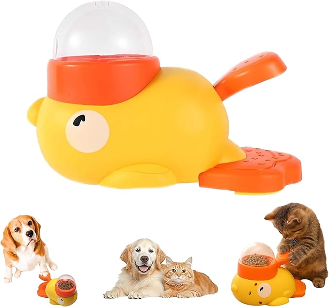 Cat Slot Machine Treat Dispenser, Duck Cat Treat Dispenser, Duck Treat Dispenser for Dogs, for Pet Healthy Eating & IQ Training (1pcs)