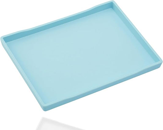 Blue Serving Tray (13.5 x 9.6 inch) for Serving Accessory, Stackable, Multipurpose Tray for Desserts, Spa, Coffee, Drinks, Party, Seasoning, Perfume and Display Use, Vanity & Entertaining.