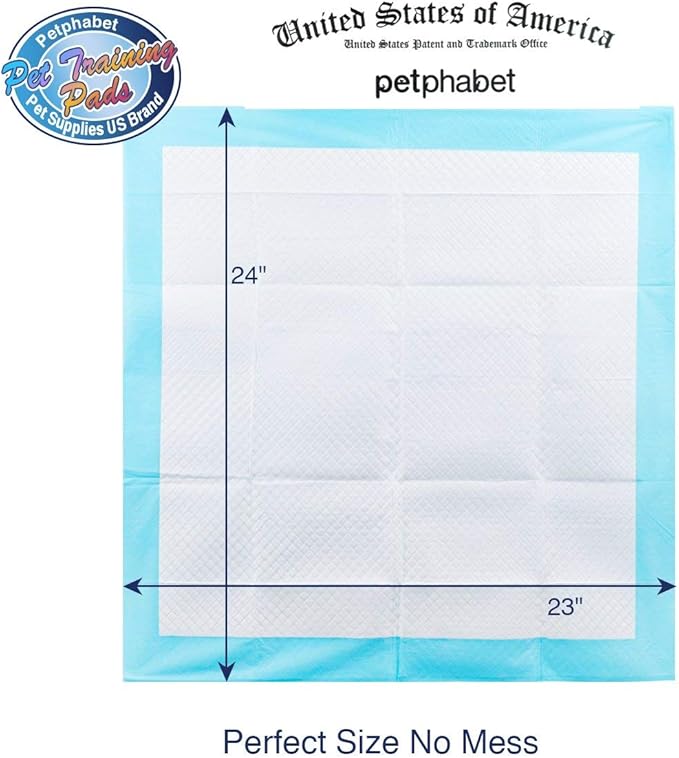 Petphabet Puppy Dog Training Potty Pads - 84 Count Box - 23" x 24" Large - Ultra-Absorbent Pet Pee Pads for Puppy Housebreaking (84 Pack)