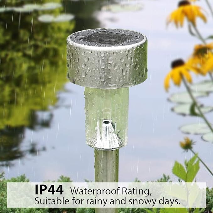 SOLPEX Solar Garden Lights Outdoor, 6 Color 12 Pack Stainless Steel Led Pathway Lights,Halloween/Christmas Solar Decorative，Christmas Decor for Patio, Lawn, Yard,Landscape and Walkway