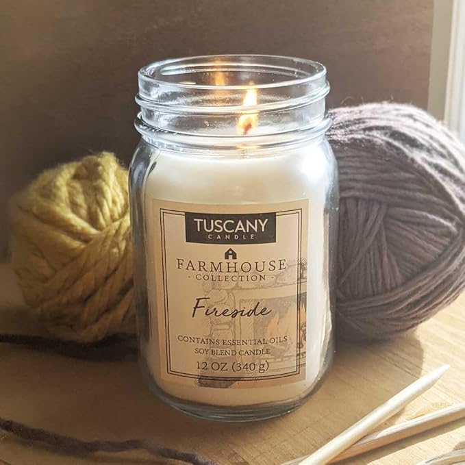 Tuscany Candle Fireside: Smoke & Spice Scented Candle, 12 oz – Farmhouse Collection