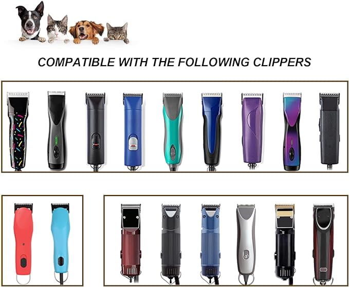 Pet Dog Grooming Detachable Ceramic Blades Kit,Compatible with Andis,Oster A5,Wahl KM10 Clippers,Cut Length 3/8"(9.5mm) to 3/4" (19mm), Large Size 4-Piece Set