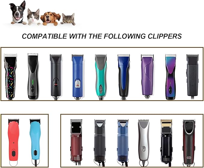 40W Wide Pet Dog Grooming Detachable Blades,Compatible with Andis,Oster A5,Wahl KM10 Clippers,Cut Length 1/100"(0.25mm) for Larger Animals