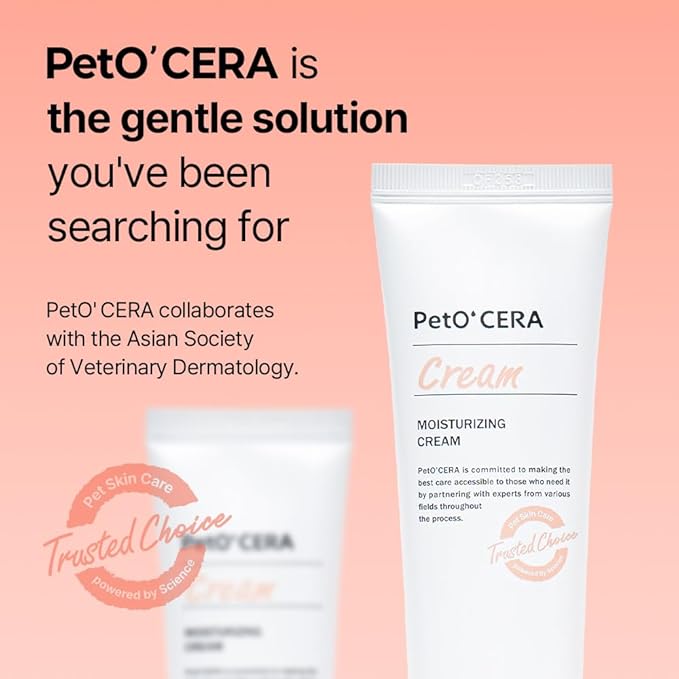 Breezytail PetO'Cera Expert Derma Care - Cream for Dogs | Ceramide Infused Skin Treatment | Moisturizes & Heals Rash, Hop Spots, Cracked Paws, Dry Irritated Skin | Hypoallergenic Daily Lotion 1.70o