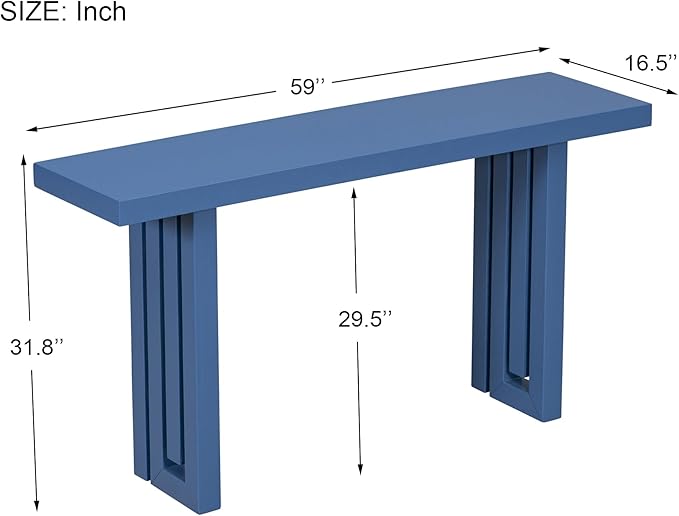 Contemporary Minimalist Wood Console Table 59-Inch Modern Entry Sofa Table Accent Table for Entryway Living Room Home Office, Navy Blue