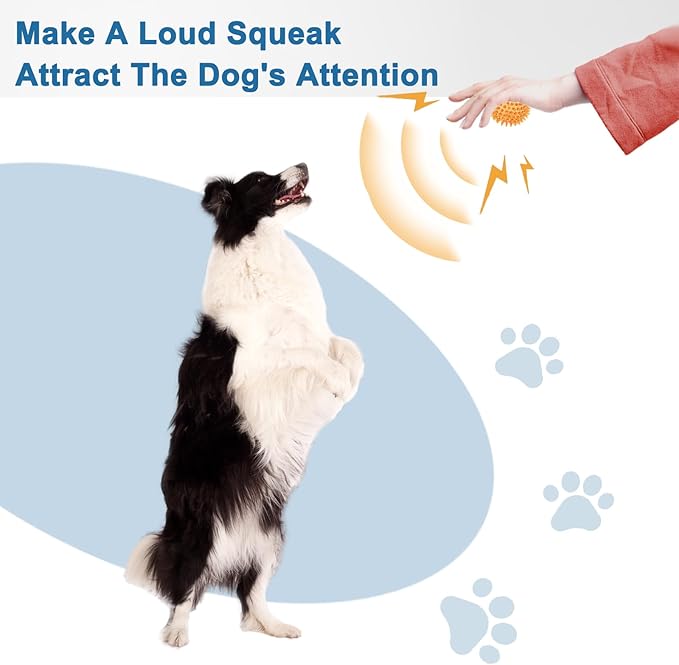 Beieverluck 12 Pack 2.5 Inch Squeaky Dog Toy Balls Spikey Dog Balls Large Dog Chew Toys for Medium Large and Small Dogs for Aggressive Chewers, 6 Colors