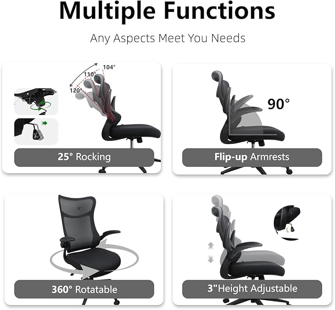TT Airflex V2 Mesh Ergonomic Super Soft Wide Cushion Office Computer Desk Chair Adjustable Arms (Graphite Black)