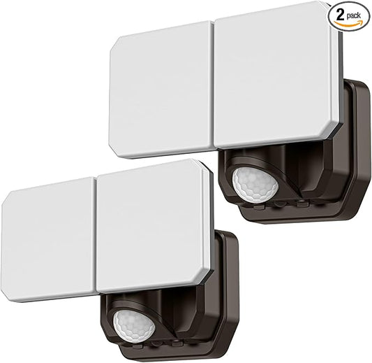 Battery Powered Motion Sensor Security Light(2 Pack),5000K 1000LM High Brightness,6 -Month Battery Life,No Wiring Installation,49FT Sensing Distance,Indoors or Outdoor Used