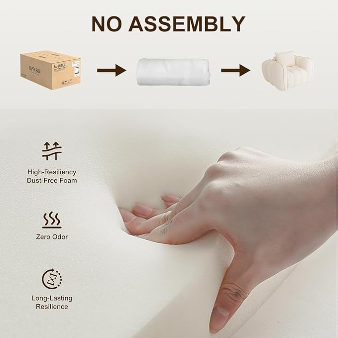 Cloud Boneless Sectional Sofa, Modular Sofa with Deep Seat, Modern Upholstered Couch with Chaise Lounge, Fluffy Comfy L-Shape Sectional Couch for Living Room, Black