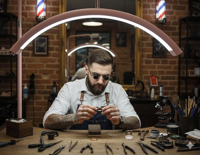 Hi_friend 28 inch Half Moon Lamp, Portable Esthetician Lash Light for Lash Tech, Bright Eyelash Extension Arched LED Floor Light, Lashing Lamp for Beauty, Skincare, Lashes