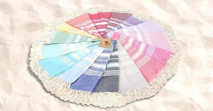 Bazaar Anatolia Turkish Beach Towel – 100% Cotton, Quick Dry, Sand Free Towel for Bathroom, Camping, Travel – Oversized 71x39 Inches – Stripe Pink