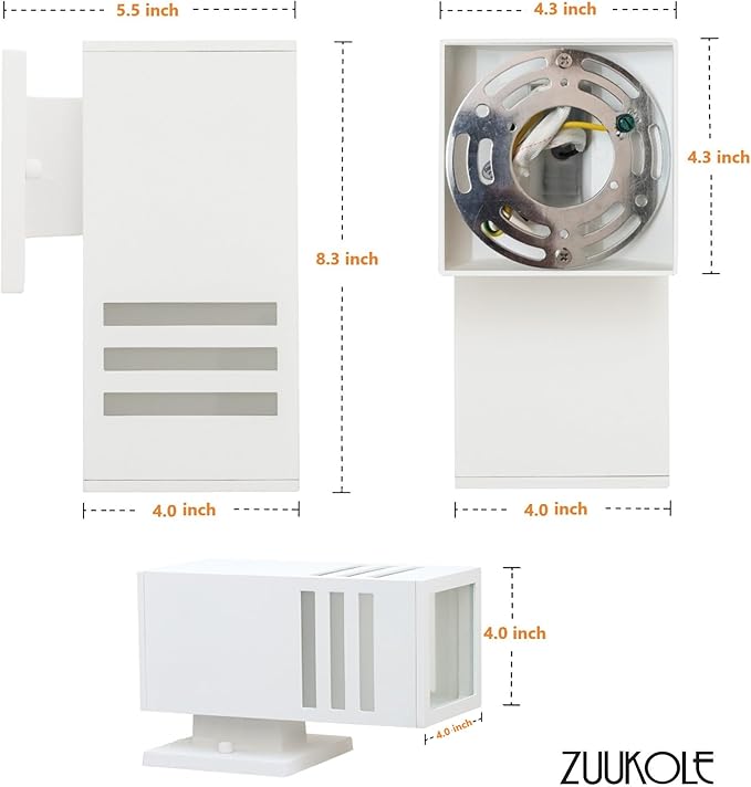 Outdoor Wall Lamp, Exterior Light Fixture - ETL Listed, Aluminum Anti-Rust Waterproof Wall Mount Rectangular Design – 1-Direction Up/Down Wall Lantern for Porch, Garage, Doorway or Patio