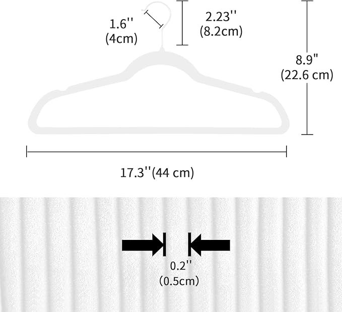 ManGotree White Velvet Coat Hangers with 360° Swivel White Hook, Non-Slip Felt Suit Hangers, Slim Space Saving Clothes Hanger for Jacket, Sweater, Shirt, Dress, Pants (22 Pack)
