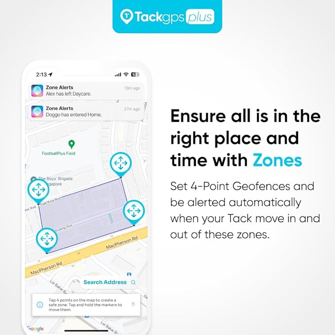 Tack GPS Plus [Lowest Monthly fee| 30 Days Battery Life| FCC Certified] - Child, Kids, Pet, Dog, Cat, Elderly, Alzheimer, Car, Vehicle, Bike, Tracking device. GPS + WiFi Positioning + Indoor Elevation