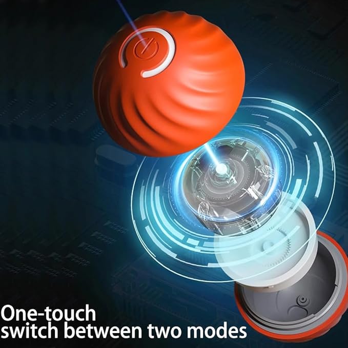 Smart Interactive and Treat Dispenser Auto Rolling Ball, Dual Modes,USB-C Rechargeable, Durable Pet Safe Design,for Small Or Medium Dogs and Cat (Orange Ball Plush Fruit Set)