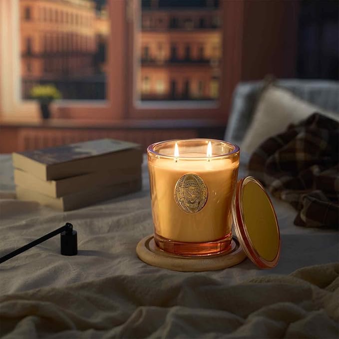 M&SENSE Large Two-Wick Soy Candle | Pumpkin Apple Pie & Orange | 19.8 oz, 120H Burn Time | Luxury Scented Candle for Relaxation, Gifting, Home Décor | Ideal for Bedroom, Office, Party Ambiance