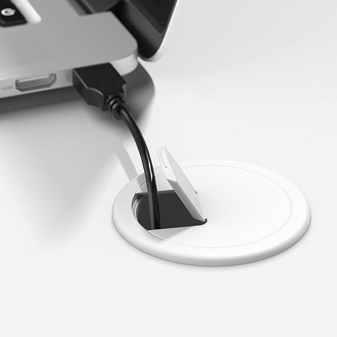 Bush Furniture Cabot 60W Office Desks for Home Office with Storage and Chrome Hardware, Elegant Computer Table with Drawers, White