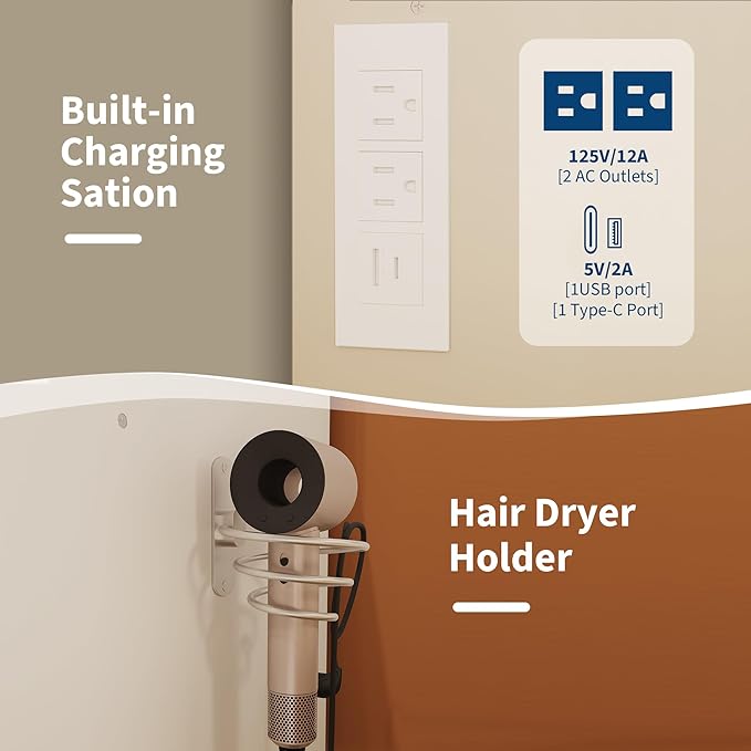 Garvee Vanity Desk with Large Mirror and Lights & Magnifying Glass, Makeup Table, Dressing Table Set with Stool, Power Outlet, 3 Lighting Modes, 10 Drawer, White