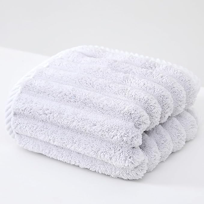 SOFTBATFY Soft Washcloths 12 Pack, High Absorbent Microfiber Ribbed Essential Washcloths for Bathroom, Home, Hotel, Spa, Beach, Pool, Gym (Washcloth - Set of 12, Grey)