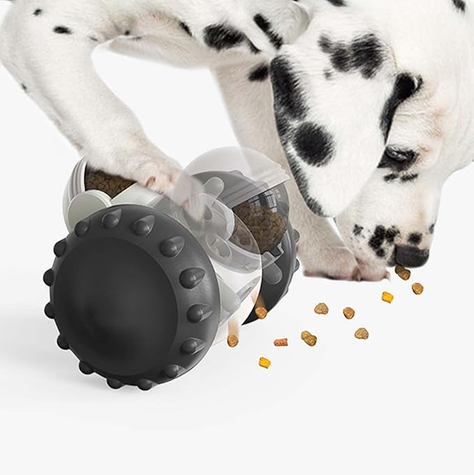 Leaking Treats Ball Pet Feeder Toy, Slow Feeder Dog Toy Interactive Wobble Treat Dispenser Ball for Cats & Small/Medium Dogs Mental Stimulation Puzzle Toy with Self-Balancing Design (Yellow)