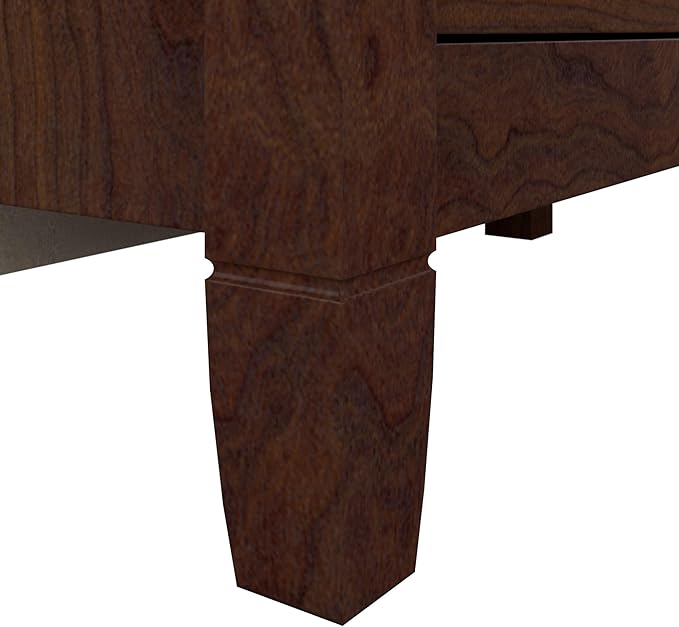 Bush Furniture Key West Tall Storage Cabinet with Doors and Shelves in Bing Cherry, 2 Door Organizer for Home Office, Living Room, Entryway