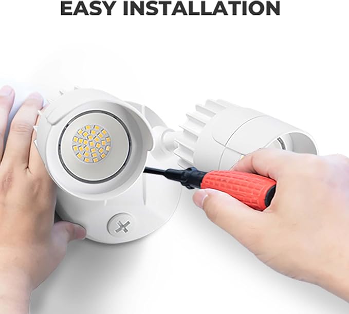 LED Flood Lights Outdoor, 34W 3500LM 5000K Daylight, IP65 Waterproof Security Lights with 2 Adjustable Heads, Exterior Wall Light for Patio, Garage, Yard (White)