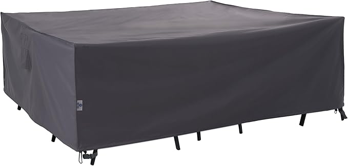 WJ-X3 Large Rectangular Outdoor Sectional Furniture Set Cover Waterproof, Dining Table Cover Wind Resistant, 160W x 90D x 36H in, Grey