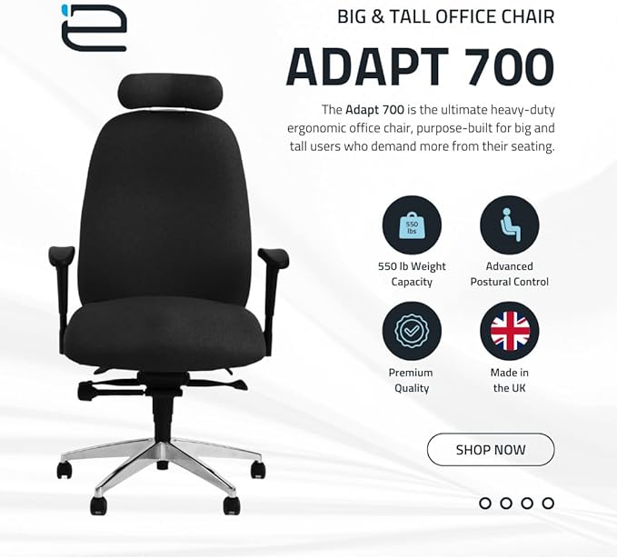 Heavy-Duty Bariatric Ergonomic Office Chair - 550lbs Capacity, Adjustable Backrest and Seat Tilt, Pressure Relief Foam Seat
