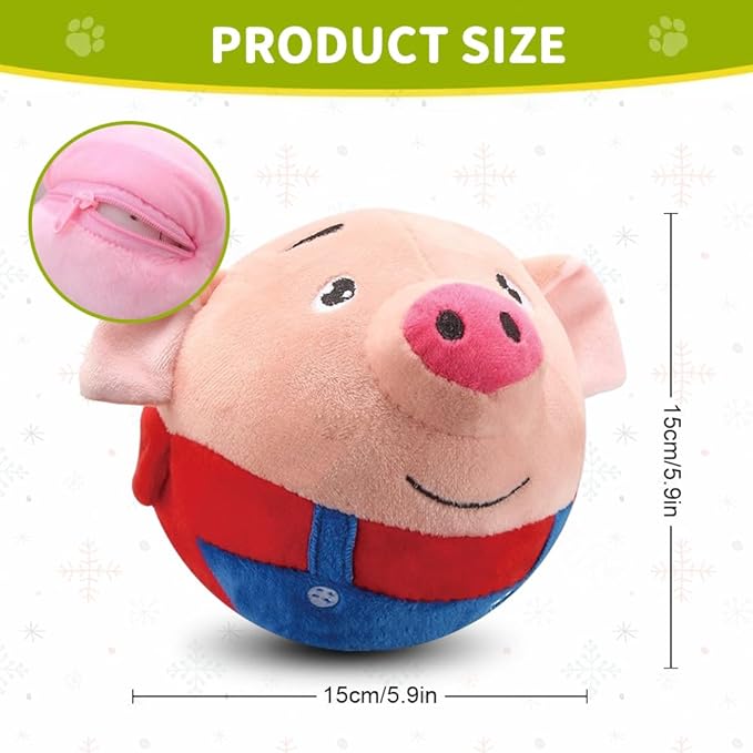 Active Moving Plush Toys, New Upgraded Interactive Squeaky Moving Toys for Small to Medium Dogs, Bouncing Washable Rabbit