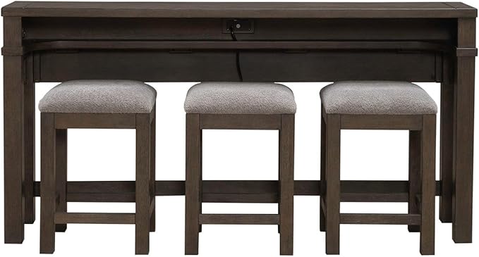 Liberty Furniture Cascade Falls Living Room 4 Piece Set - Console Bar Table, 3 Stools - Satin Espresso