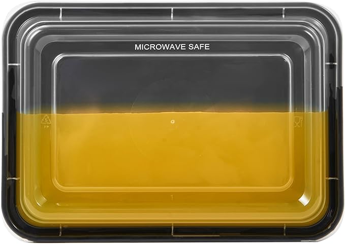 FULING 50 Pack Meal Prep Plastic Food Storage Containers With Lids 28 oz 1 Compartment Black Rectangular Reusable To Go Lunch Prepping Boxes BPA-Free Microwavable Freezer Dishwasher Safe Stackable