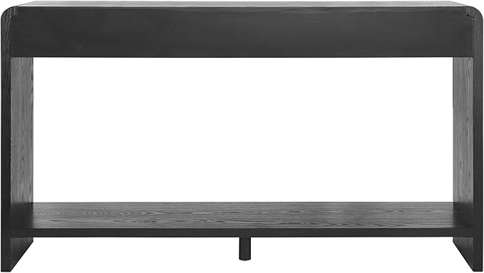 Modern Fluted Console Table with 3- Drawer, Rustic Farmhouse Entryway Table, Round Edge Sofa Table Design with Vertical Slats for Entryway, Hallway Living Room-59 Black
