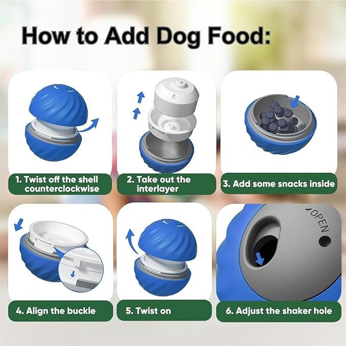 Zoomie Buddy 2.0 Interactive Dog Toys,MotionActivated Moving Dog Toy for Small/Medium Dogs,Enrichment Toys for Dogs, Dog Feeder Puzzle Toy, Dog Track Food Leaking Ball. (Blue)