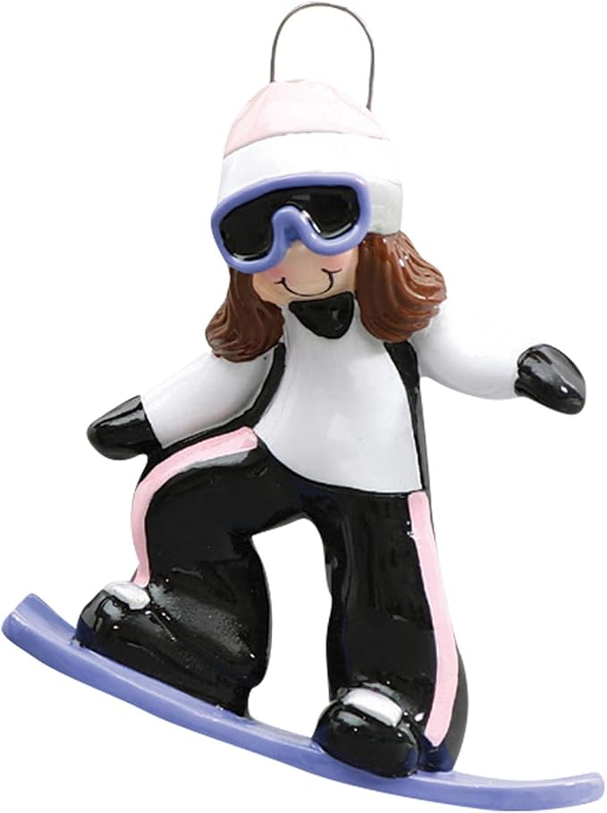 Personalized Snowboarding Christmas Ornament 2025 - Snowboarder Ornament Girl Gear Goggles Outdoor Fun Snowmobile Snowboarding Ornaments for Christmas Tree Snow for Ornaments by Elves