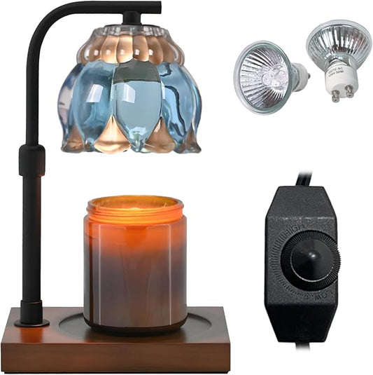 Candle Warmer Lamp Christmas Gifts for Women Mom, Compatible with All Jar Candles, Wax Melt for Candle Home Decor, Modern Farmhouse Decor, Candle Warmer Adjustable Height Timer SkyBlue