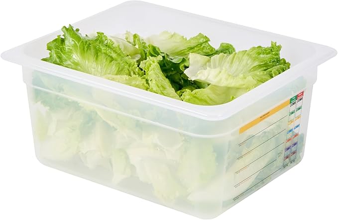 Restaurantware Food Pans Pack of 10 Plastic Rectangle Food Containers Half Size with Traceability Label, Storage Containers Dishwashable Hot Cold Friendly for Restaurants Buffet Commercial Use
