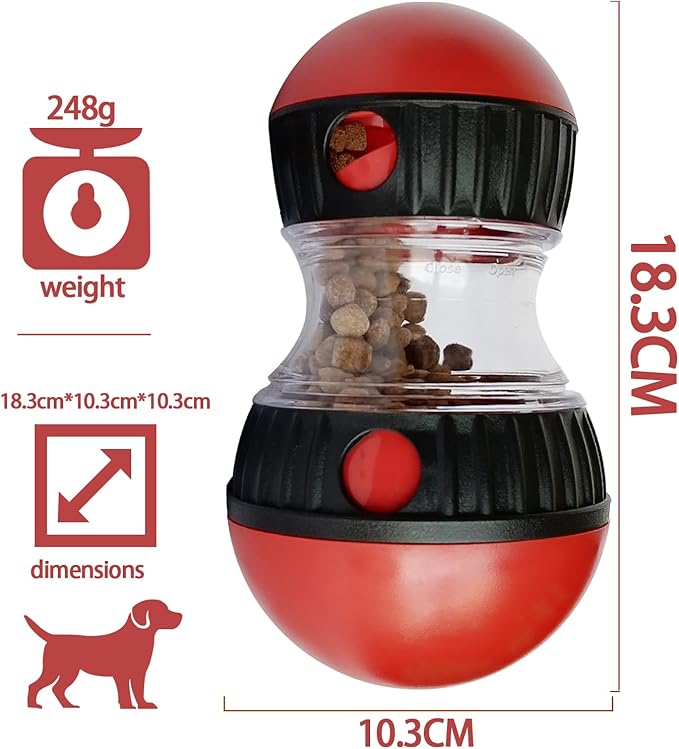 Dog Food Puzzle Toys, Adjustable Dog Treat Dispensing Dogs Toys, Interactive Chase Slow Feeder for Boredom and Stimulating, IQ Training for Medium/Large Dogs
