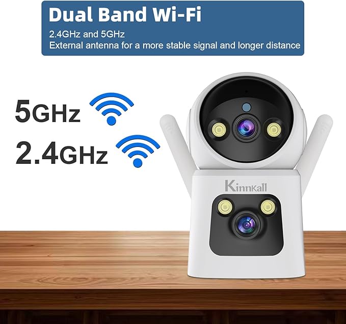 4MP Dual Lens Indoor Security Camera, 360° Pan/Tilt Baby & Pet Monitor, 2.4G/5G WiFi, Motion Tracking, 24/7 Cloud/SD, 2-Way Audio, Works with Mobile App & PCs