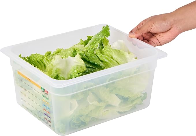 Restaurantware Food Pans Pack of 10 Plastic Rectangle Food Containers Half Size with Traceability Label, Storage Containers Dishwashable Hot Cold Friendly for Restaurants Buffet Commercial Use