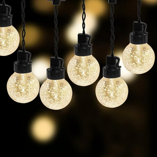 AWQ 35 FT Globe String Lights Outdoor Commercial Grade Light with 20 G50 Shatterproof LED Bulbs Waterproof Extendable for Indoor Outdoor Wedding Garden Party Christmas Trees Decoration (Warm)