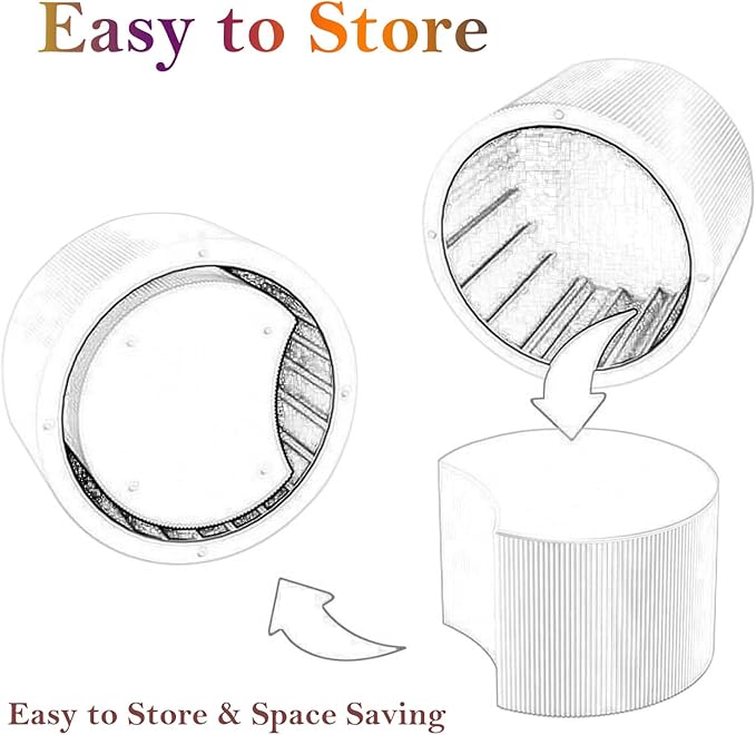 Modern Drum Coffee Table Set of 2 Stylish Minimalism Wave Stripe Fluted Nesting End Table - No Assemble, for Small Space (C-27.6IN+19.7IN)