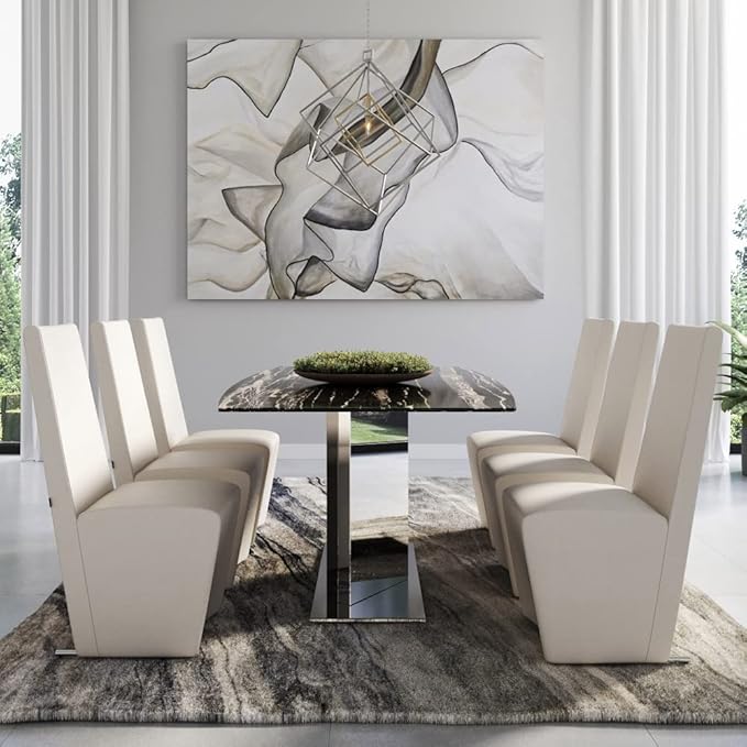 Zuri Furniture Boston High Back Modern Dining Chair - Cream