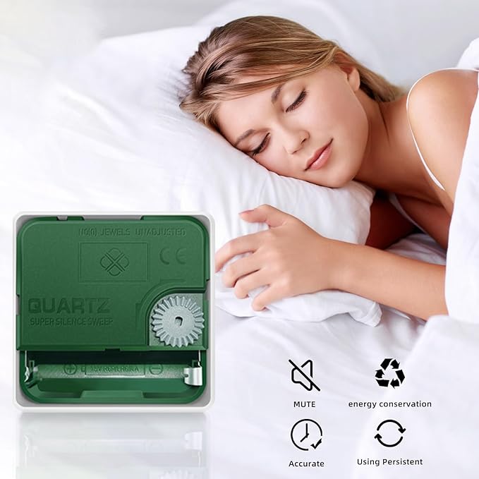 Wall Clock, Classic Wood Style Finish, 16 Inch Non-Ticking Silent Battery Operated Quartz Analog with Perpetual Calendar and F° Temperature Display, Home, Office Décor (Wood Yellow)