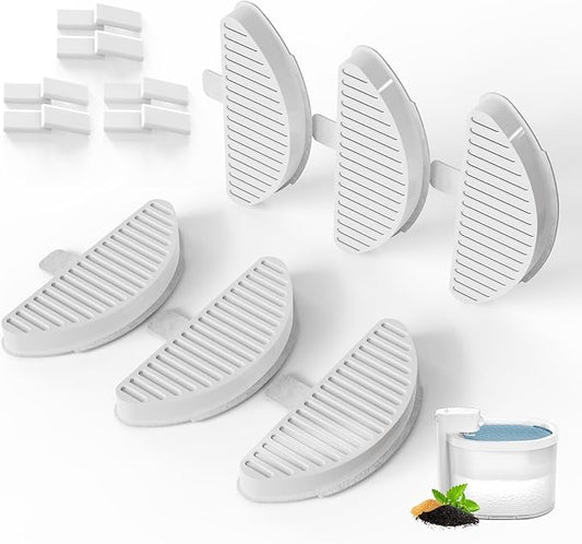 6 Pack Cat Water fountain filter Compatible with 67oz/2L Cat Water Fountain (6 Filters+12 Sponges)