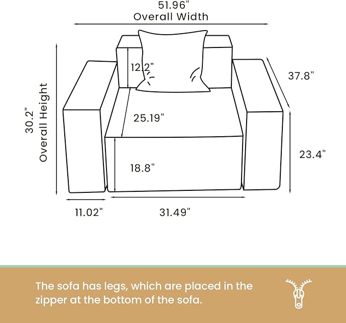 POVISON 52" Modular Sectional Sofa for Living Room Modern Large Sectional Couches Velvet Accent Chair Oversized Deep Seat Sofa Set Big Comfy Cloud Couch for House Office